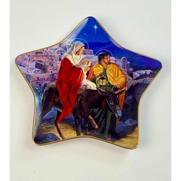 The Franklin Mint Heirloom Recommendation Following Yonder Star Christmas Plate - Picture 1 of 4